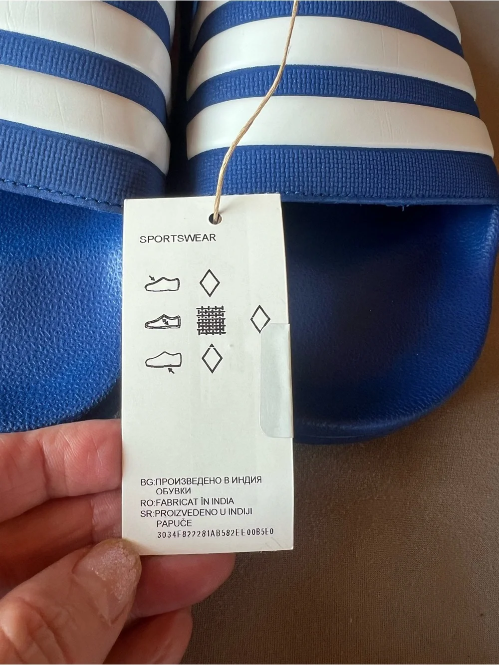 Adidas Blue Cloud Foam Adilette Shower Slides, men 11, women 12. New with tags.